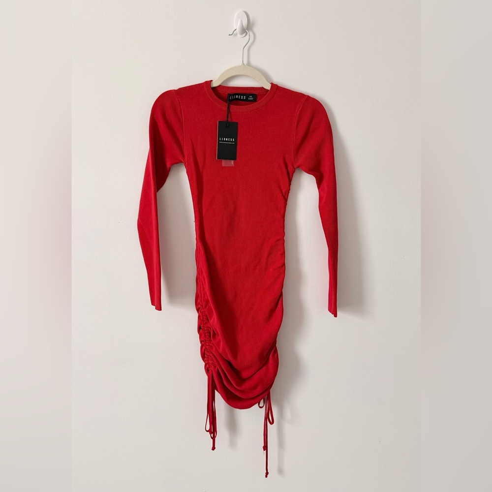 Lioness Military Minds Long Sleeve Mini Dress / Red 💋